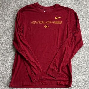 Nike Dri-fit Iowa State Cyclones Red Long Sleeve Shirt